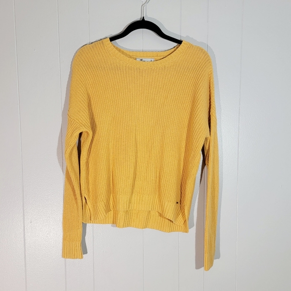 Hollister Sweaters - Hollister Cotton Blend Knit Sweater Mustard Yellow Small